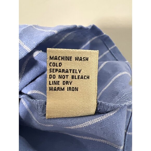 DG2 by Diane Gilman Shirt XS/Small Striped Short Sleeve Blue White Coastal NEW - Picture 8 of 9